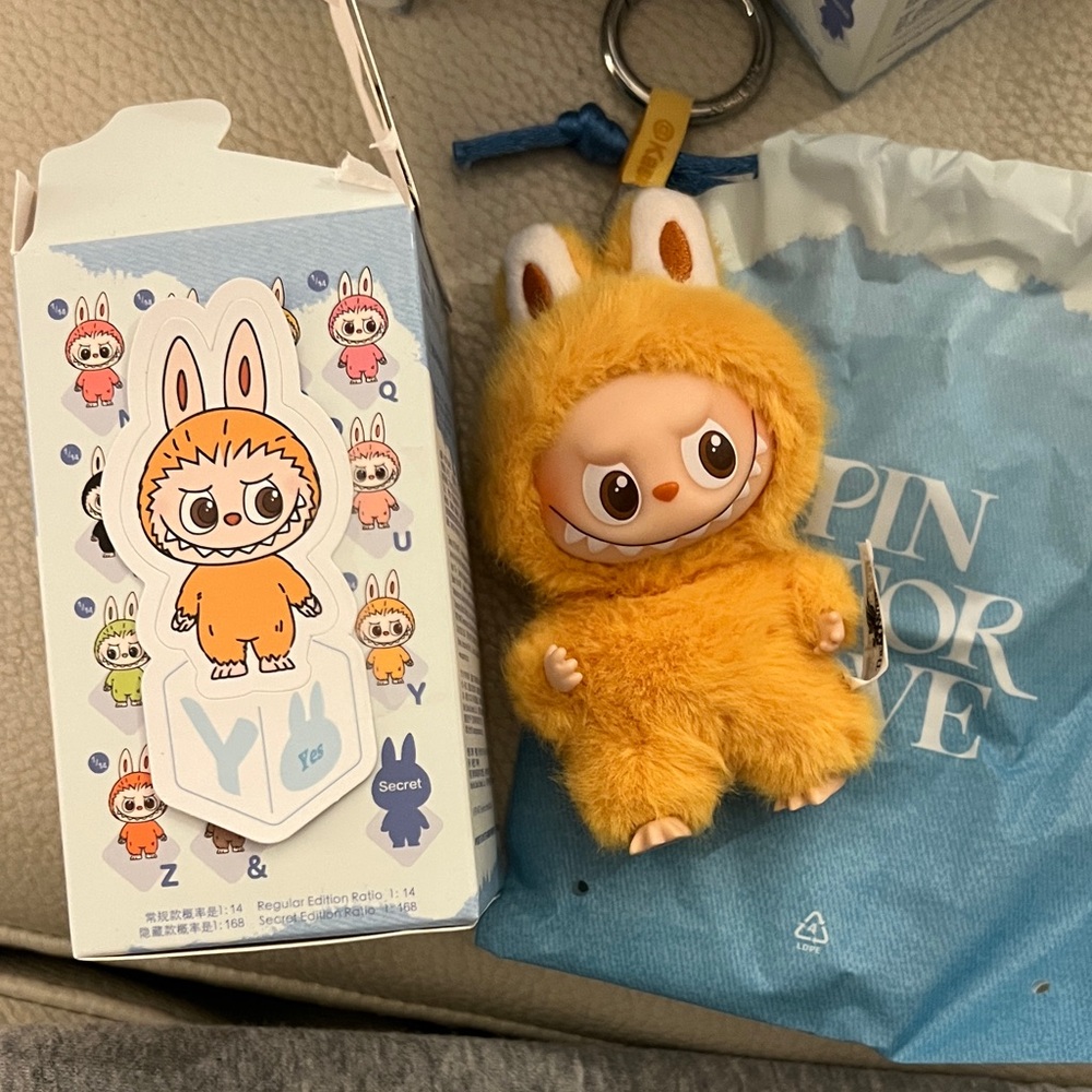 Labubu Pin for Love Y  Plush Keychain